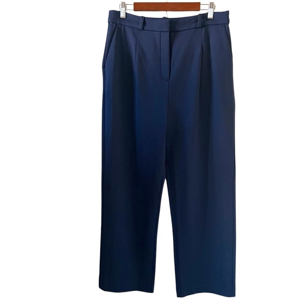 J. Crew NEW Wide-Leg Pant/Trouser In Navy Blue Size 12